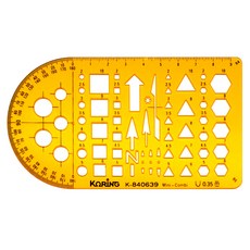 取芯小型綜合測量模板尺 K-840639, 1個, 單色