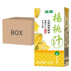波蜜 楊桃汁, 台灣楊桃釀造, 溫潤甘口, 生津止渴, 綜合果汁10%, 300ml, 24入
