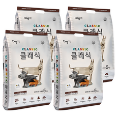 도그랑 전연령 강아지 클래식 건식사료, 닭, 5kg, 4개 닭, 5kg, 4개