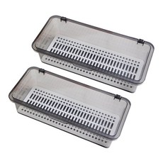 YoGoMoJi Market Pio 廚房滴水盤塑料餐具容器, 灰色, 2個