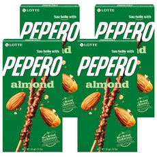 LOTTE PEPERO 杏仁巧克力棒, 32公克, 32g, 4盒