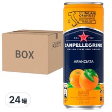 SANPELLEGRINO 聖沛黎洛 Aranciata 氣泡水果飲料，義大利氣泡飲，含16%濃縮橙汁，330ml, 24罐