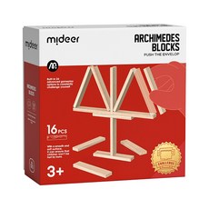 mideer 阿基米德積木攜帶組 原色16片 3歲以上, 1組