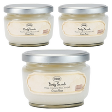 SABON 綠玫瑰身體磨砂膏, 320g, 3罐