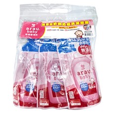 SARAYA arau. 愛樂寶 無添加奶嘴奶瓶清潔泡泡 3包 Set, 日本製, 天然紫蘇 & 蘆薈精華, 1.35L, 1組