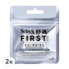 Schick 舒適牌 FIRST TOKYO 第一把刮鬍刀刀頭 2包2個裝,新手適用安全刮鬍, 2包, 2個裝