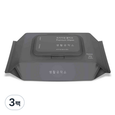 생활공작소 프리미엄 물티슈, 3개, 70매