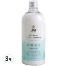 아이보브 프리미엄 고농축 아기 섬유유연제 코튼블랑 향, 1000ml, 3개