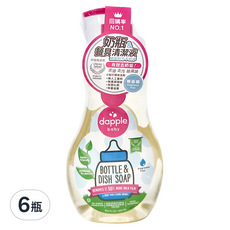 dapple baby 奶瓶及餐具清潔液, 無香精, 500ml, 6瓶