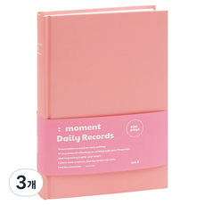 Momodi Moment Record Made彩色筆記本, 3個, 草莓粉