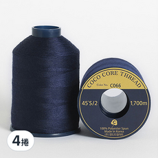 COTTONVILL 高級縫紉機線, 45'S/2 C066色號 1700公尺 2入, 聚酯纖維 100%, 韓國製造, C066, 4捲