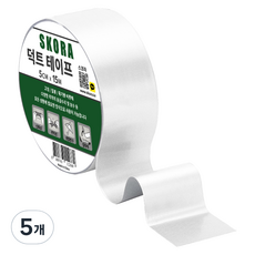 스코라 덕트 테이프 화이트 5cm x 15m, 5개