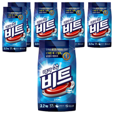 비트 분말세제 일반용 리필, 3.2kg, 6개