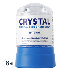 더블유피부연구소 크리스탈 데오드란트 네추럴, 45g, 6개
