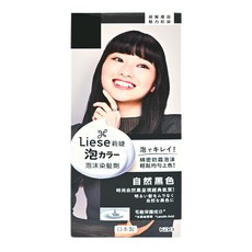 Liese 莉婕 泡沫染髮劑 染髮液100ml + 護髮乳8g, 自然黑色, 1盒