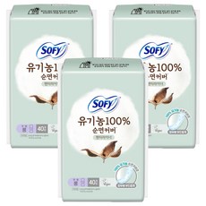 쏘피 순면커버 팬티라이너, 롱, 40개입, 3개