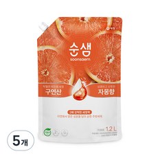 순샘 구연산 자몽향 주방세제 리필, 1L, 5개