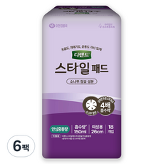 디펜드 여성용 요실금 스타일 참숯 패드, 안심중용량, 18개입, 6개