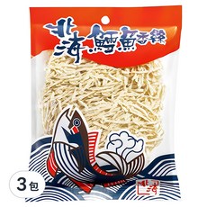 北海 鱈魚香絲, 味道鮮美, 休閒零嘴最佳良伴, 103g, 3包