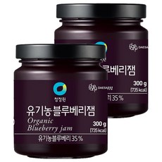 청정원 유기농 블루베리잼, 2개, 300g
