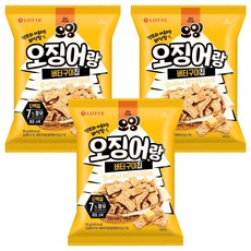 LOTTE 樂天 Oing奶油烤魷魚風味脆片, 3包, 55g
