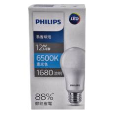 PHILIPS 飛利浦 E27 省電 易省燈泡 12W, 白光, 1個