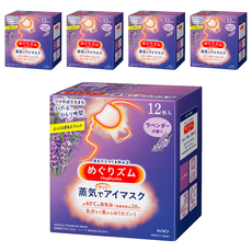 Kao 花王 MegRhythm 美舒律 新柔舒蒸氣眼罩, 12片裝, 約40°C溫熱蒸氣, 深層舒緩, 拋棄式眼罩, 12片, 5盒