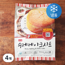 장가네제과 수제 화이트 케이크시트 3호 (냉동), 400g, 4개