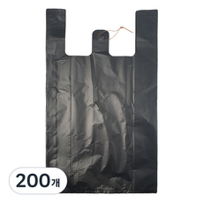 월드크린 손잡이 비닐봉투 검정, 5L, 200개