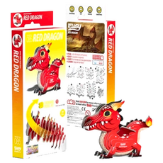 EuGy 立體拼圖 STA 09 085 紅龍 紙拼圖 6歲以上, 1個