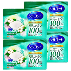 Silcot 絲花 極柔化妝棉, 100%天然棉表層 溫和低刺激 圓弧邊角設計 66片, 4盒