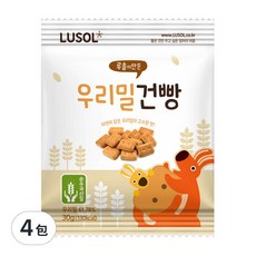 LUSOL 餅乾, 韓國國產小麥製成, 烘烤麥芽香氣, 酥脆可口, 小包裝設計, 小麥芽, 30g, 4包