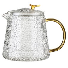 錘紋玻璃茶壺, 雪花錘紋, 精緻美觀, 高硼硅玻璃, 600ml, 1個