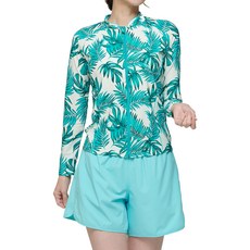ilikai 女款衝浪印花拉鍊長袖上衣+短褲套組 黃金海岸款