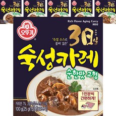 오뚜기 3일 숙성카레 순한맛 고형, 100g, 6개