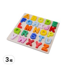 New Classic Toys 幼兒英文字母配對拼圖, 荷蘭木玩品牌, 天然木材與無毒塗料, 3組
