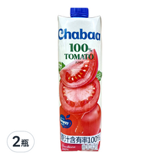 CHABAA 啜吧 100% 番茄汁, 1L, 2瓶