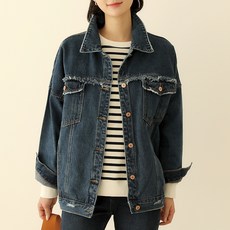 빼빼 여성용 빈티지수술 데님 자켓