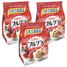 Calbee 卡樂比 Frugra 富果樂 水果麥片，含膳食纖維及維生素 A、B1，日本京都製造, 380g, 3包
