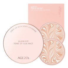 AGE20'S Glow Fit提亮防曬粉餅盒+替換芯 SPF50+ PA++++ 2入組, 1組