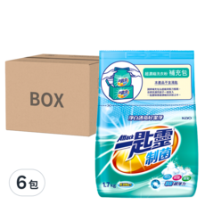 Attack 一匙靈 台灣公司貨 制菌超濃縮洗衣粉 補充包, 1.7kg, 6包