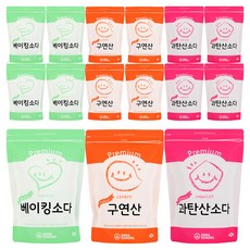 SODA SCHOOL 家用洗滌劑優質小蘇打1kg+檸檬酸1kg+過碳酸鈉1kg套裝, 5組