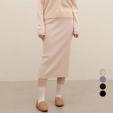 ELLE PARIS 여성용 니트 밴딩 롱스커트