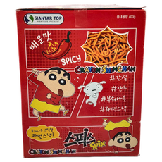 Spix 搖搖香脆點心麵 辣味 蠟筆小新版 Set, 超強正宗小雞麵帝王Enaak公司不沾手長條包裝點心麵, 20g, 20包