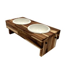  라뜰리에드보아 걍식탁쓰리 3단 소형견용 높이조절 원목 식탁 2구, 혼합색상, 1개 