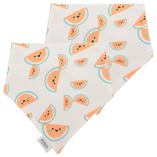 PUKU 藍色企鵝 Summer造型領巾組 2入組, 西瓜圖案，柔軟純棉材質，吸水性佳，雙排釦設計, 42 x 29 x 29cm, 西瓜, 2組