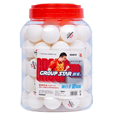 群星 Groupstar 比賽訓練用桌球 乒乓球 60顆/桶，40+高分子新材料，直徑4公分，重量2.7公克/顆, 白色, 1桶