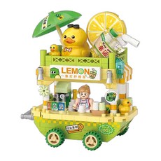 lozloz 飲品販賣車積木-310pcs loz8856, 1入, 黃色