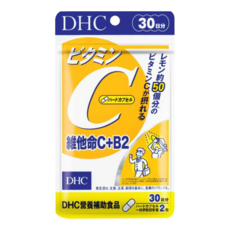 DHC 維他命C+B2 30日份, 每粒含有500mg高濃度維生素C，添加美容功能維生素B2, 60顆, 578mg, 1包
