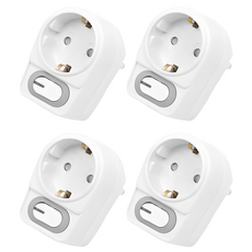 1 個節能 LED L 型多接頭, 8.2cm, 白色, 4入